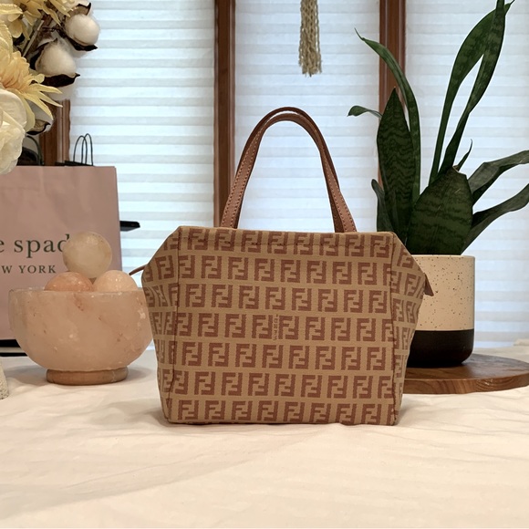 Authentic Fendi Zucchino Mini Hand Bag - Picture 2 of 13